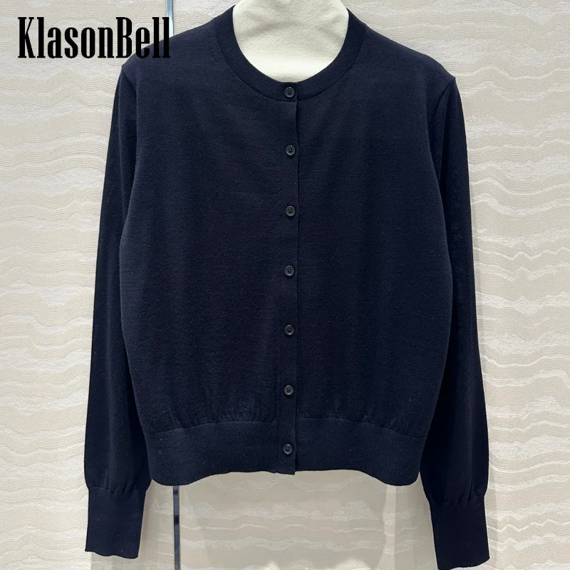 

8.14 KlasonBell Women Clothes Fashion Simple O-Neck Single Breasted Wool Fine Yarn Soft Comfortable Knitted Cardigan