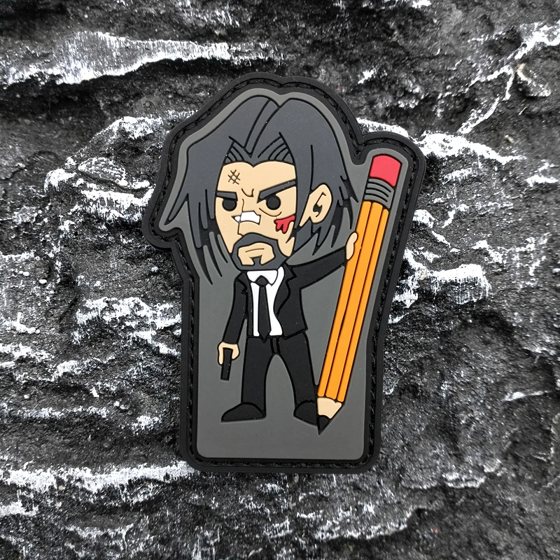 

A Pencil-Shaped Pvc Patch Badge with a Velcro Backing, Suitable for Decorating Bags, Backpacks, Vests, and Clothing