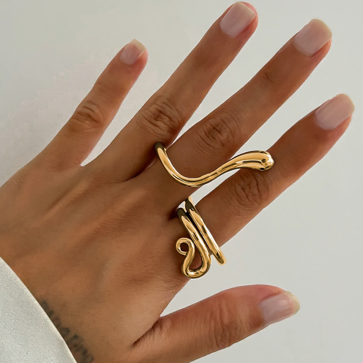 Ingemark 6 Styles Unique Large Petal Flower Twisted Wave Rings for Women Vintage Geometric Adjustable Ring Jewelry Steampunk Men