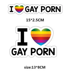 I Love Gay 포르노 자동차 데칼, 크리에이티브 자동차 반사 스티커, 자동차 창 범퍼 레인보우 프라이드 스티커, 재미있는 농담 장난 데칼, 13x8cm