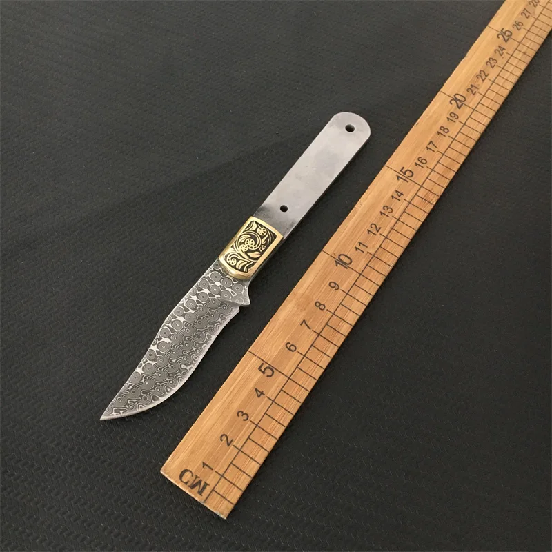 Dropship Size Damascus Steel Semi-finished Fixed Blade Knife Blank Hunting Straight Camping Knife DIY Billets Blade view 5