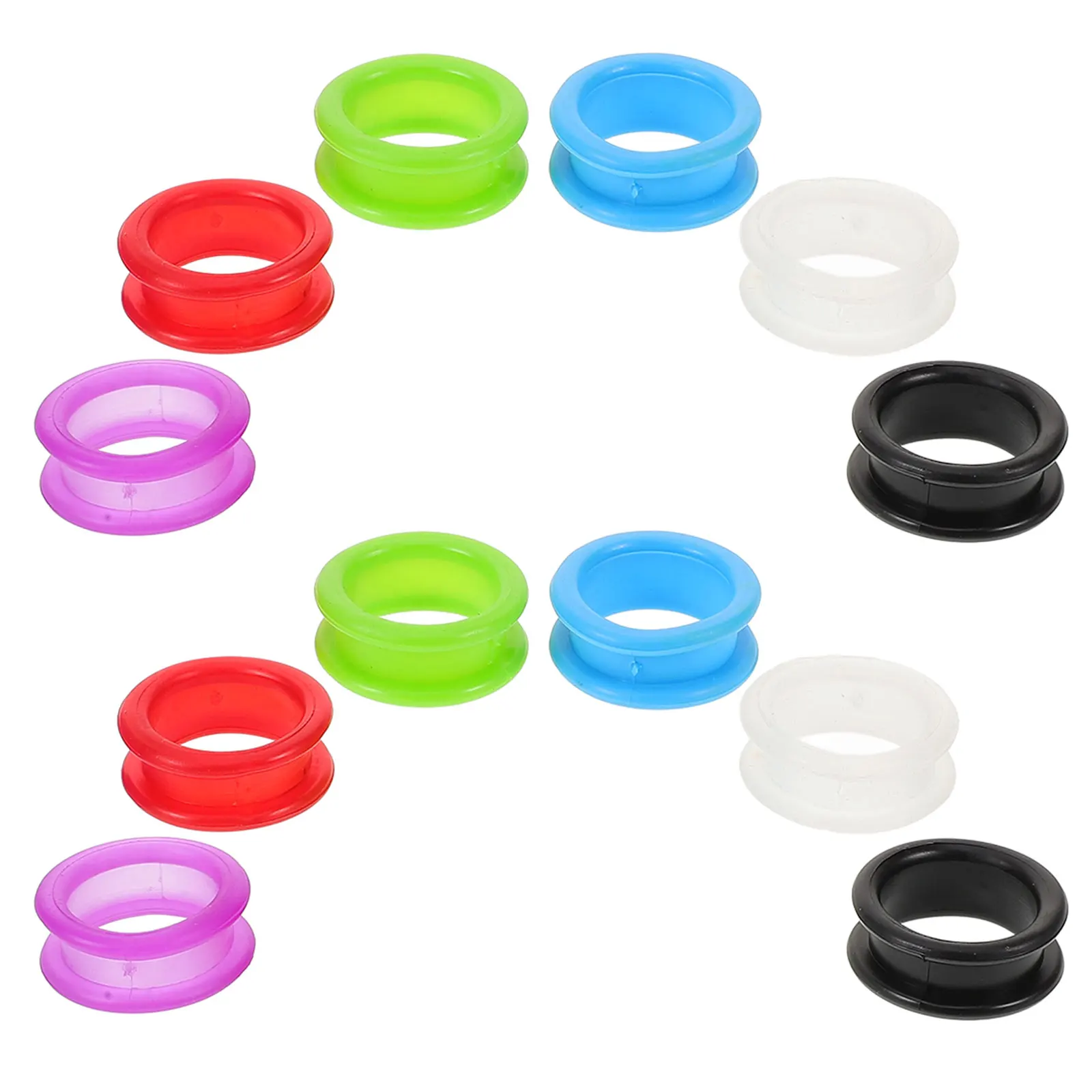 

12 Pcs Scissors Finger Rings Colorful Silicone Grips Protective Comfortable Anti Skid Design Gardening Trimming Tools Home Salon