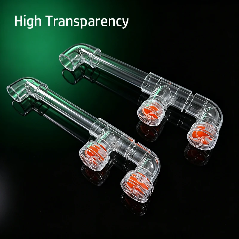 Transparentes automatisch rotierendes Lüfter-Set für Aquarien-Wasserauslassrohr-Zubehör, Fischbecken-Auslass, Aquarium-Filtersieb-Zubehör – Detail 6