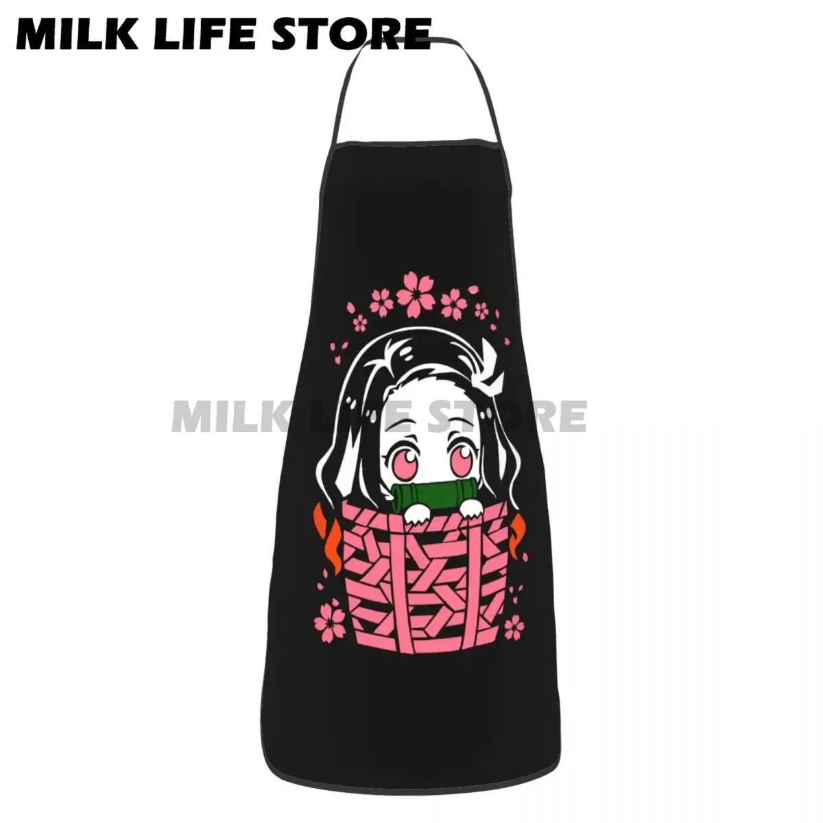 Custom Red Sakura Kokeshi Doll  Aprons Men Women Adult Chef Cooking Kitchen Polka Dots Queen Tablier Cuisine Gardening