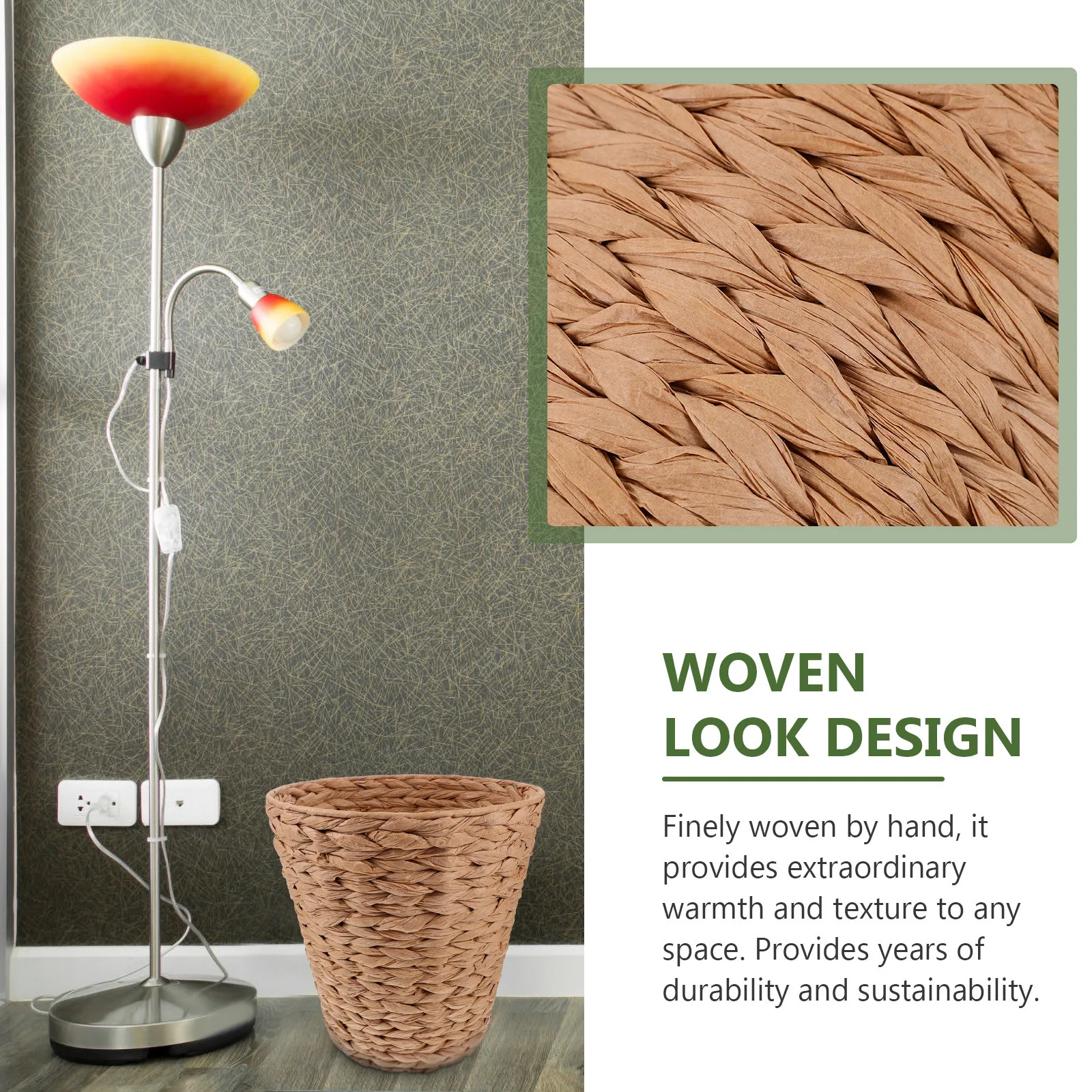 

Woven Storage Basket Handicraft Organizer for Household Desktop Bathroom Craft Room Storage Container Woven Basket