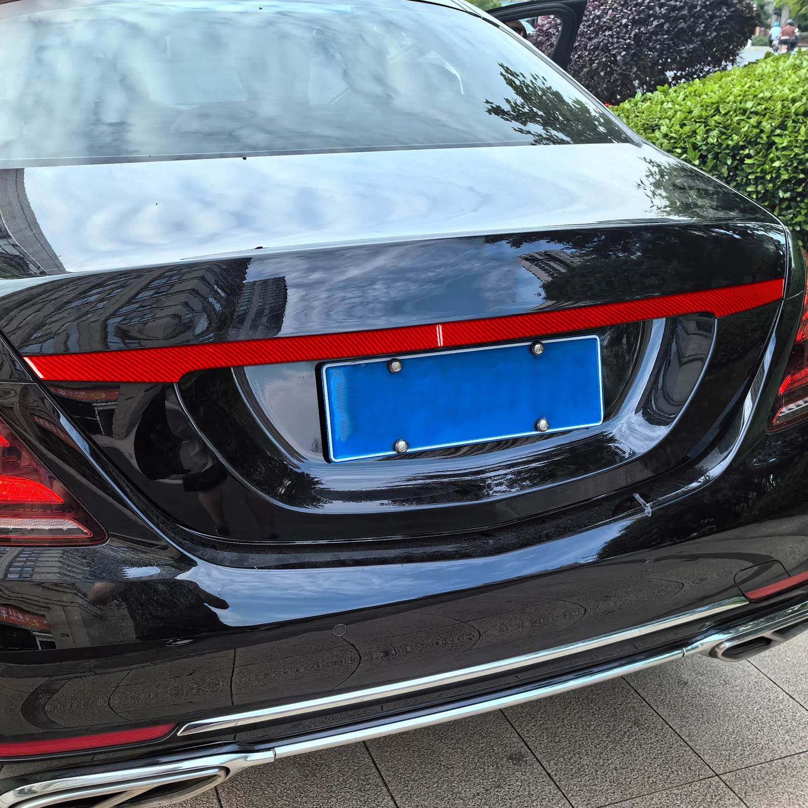 FOR Mercedes Benz Maybach W222 S-Class 2013-2020 Carbon Fiber Trunk Upper Sticker Rear Tail Gate Exterior Styling Accessories