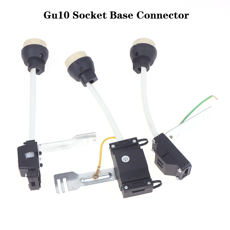 

GU10 Ceramic Light Base Terminal Block with Cable Insulating Sleeve LED Lamp Bulb Halogen Socket Holder for Lighting