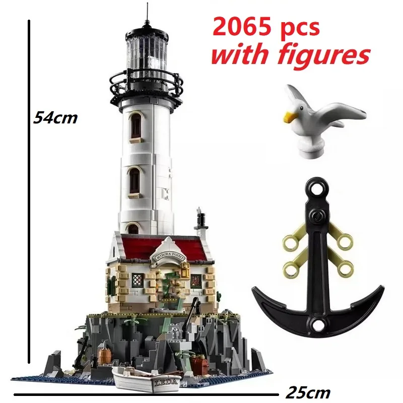 2065 PCS Motorised Lighthouse Building Blocks Bricks Kids Christmas Birthday Gifts Toy Compatible With 21335