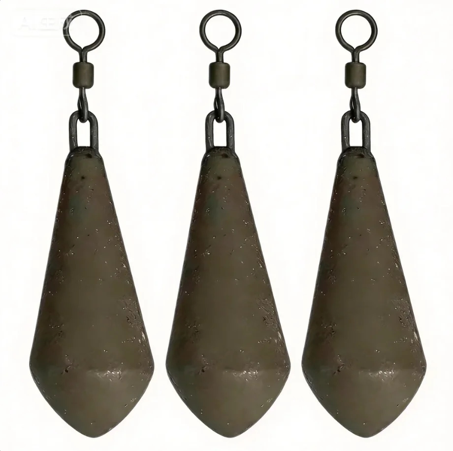 3 Stück Karpfenangel-Vorfachschnur-Sinker 71g/85g/99g/113g mit Wirbel, korrosionsbeständig, für Süß- und Salzwasser
