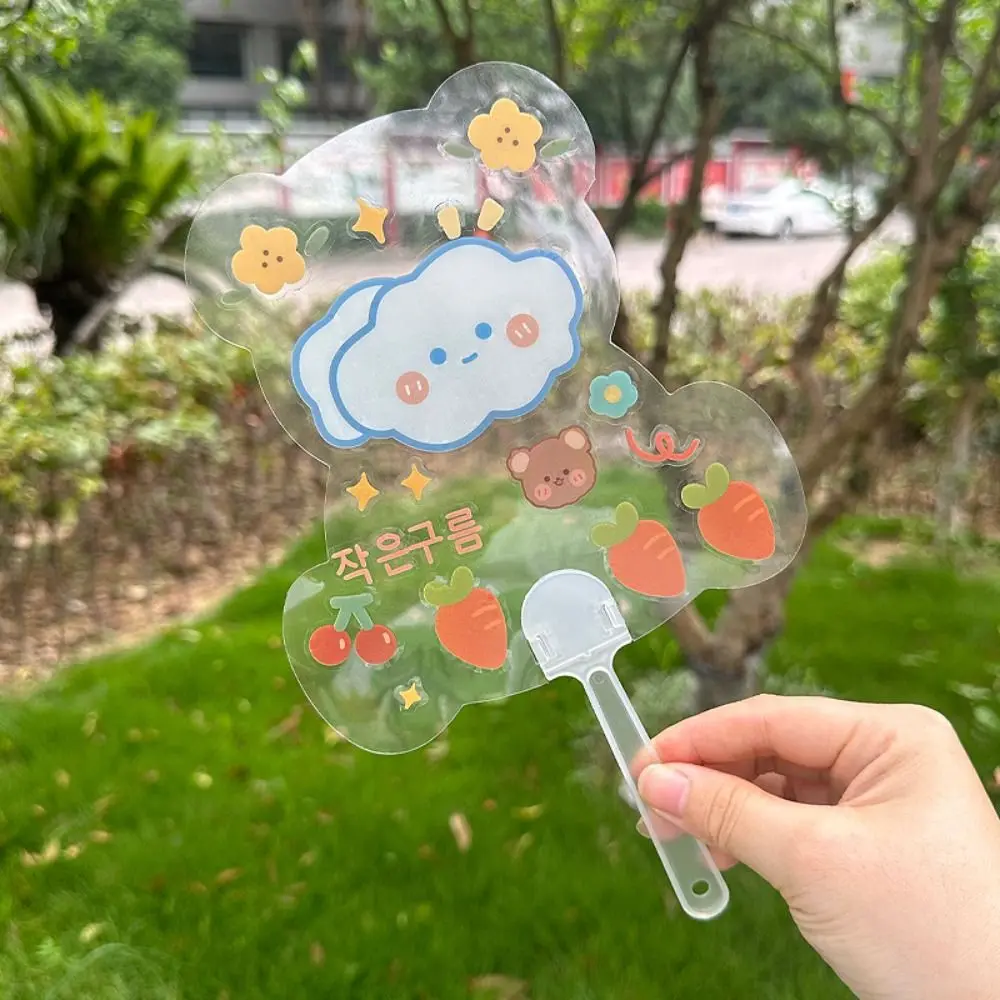 

10Pcs Fan Accessories Transparent Hand Fan Handle Portable Plastic Graffiti Fan Handle Practical DIY Kindergarten Fan Handle Fan