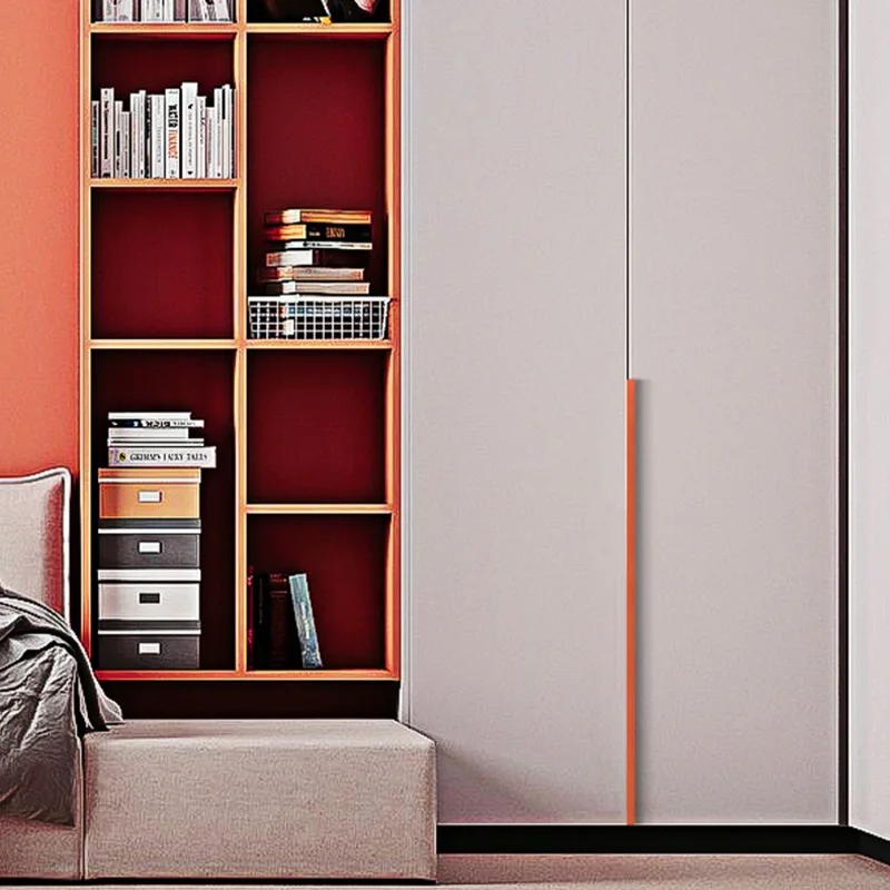 مقابض خزانة غير مرئية بسيطة بدون مثقاب 80-1200 مم، مقابض باب خزانة الملابس وأجهزة درج من سبائك الألومنيوم، مقابض الأثاث #3