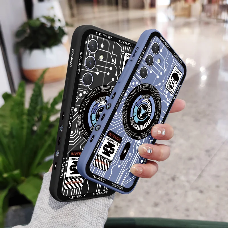 Mechanical Circuit Phone Case For Samsung Galaxy A17 A07 A56 A36 A26 A16 A06 A54 A34 A24 A14 A55 A35 A25 A15 A05 4G 5G Cover