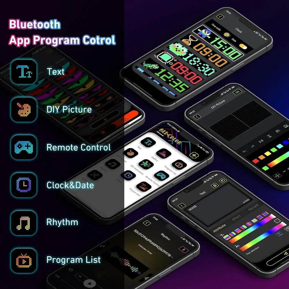 Doppie luci flessibili per parabrezza per auto a LED RGB da 23,4 x 4,73 con controllo intelligente dell'app per testo e modelli personalizzati