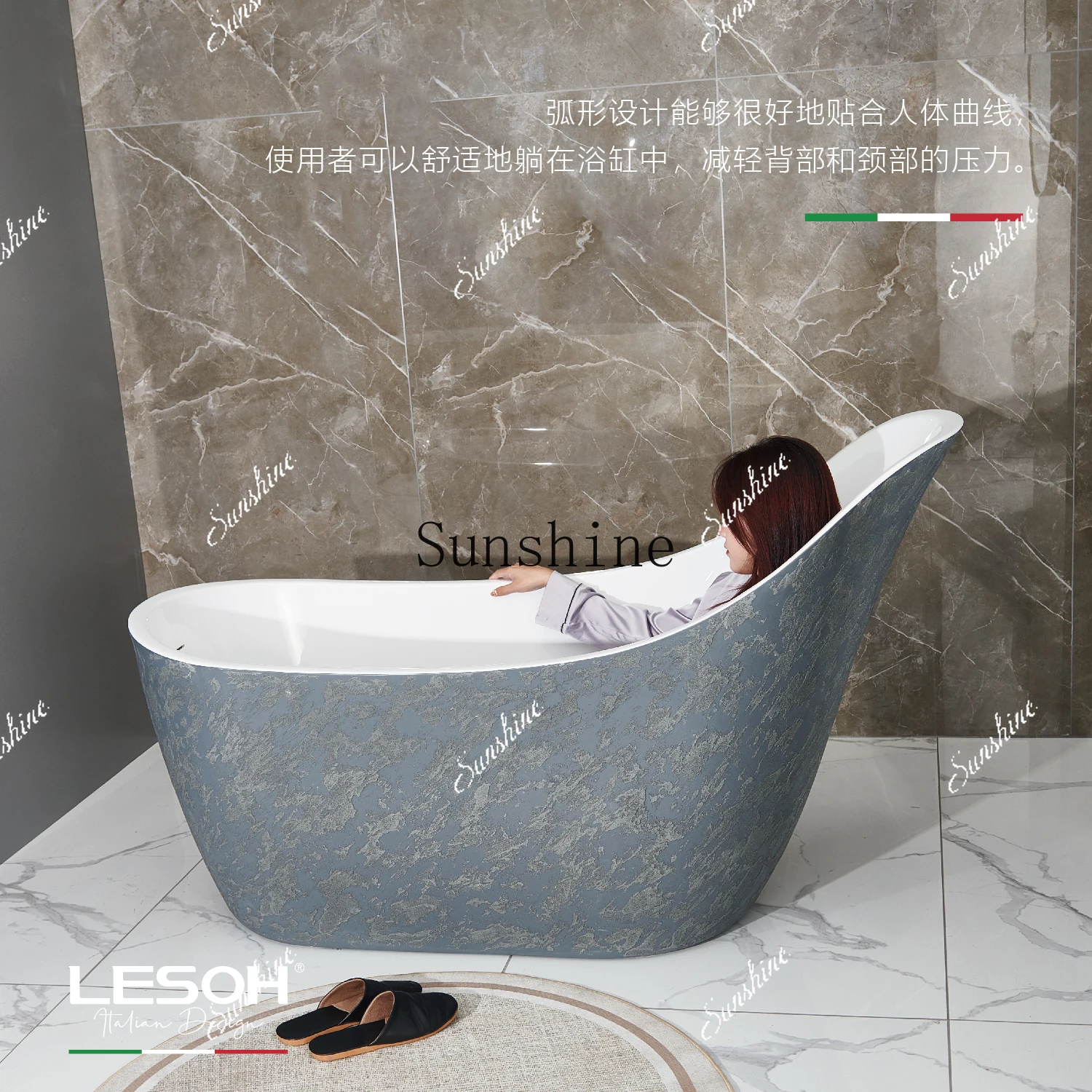 Independent special-shaped bathtub household personalized large-capacity hotel B & B  FT