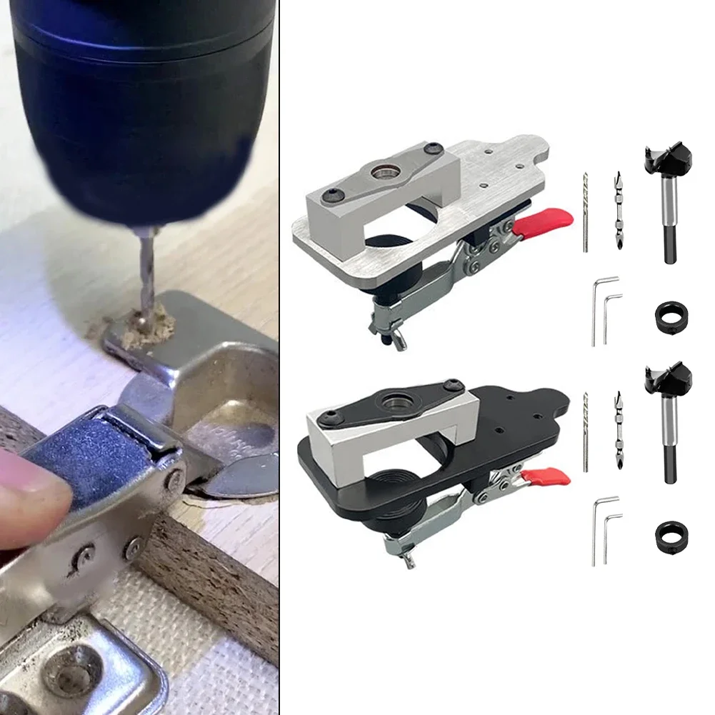 

Woodworking 35mm Hole Opener Hinge Opener Door Cabinets Hinge Locator Wood Work Hole Drilling Guide Locator