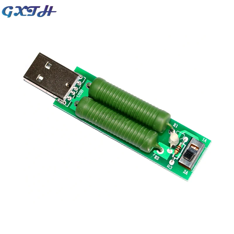 5 قطعة المقاوم الشيخوخة USB تفريغ صغير تحميل المقاوم 2A/1A مع التبديل USB تهمة كشف الحالي تحميل أداة اختبار