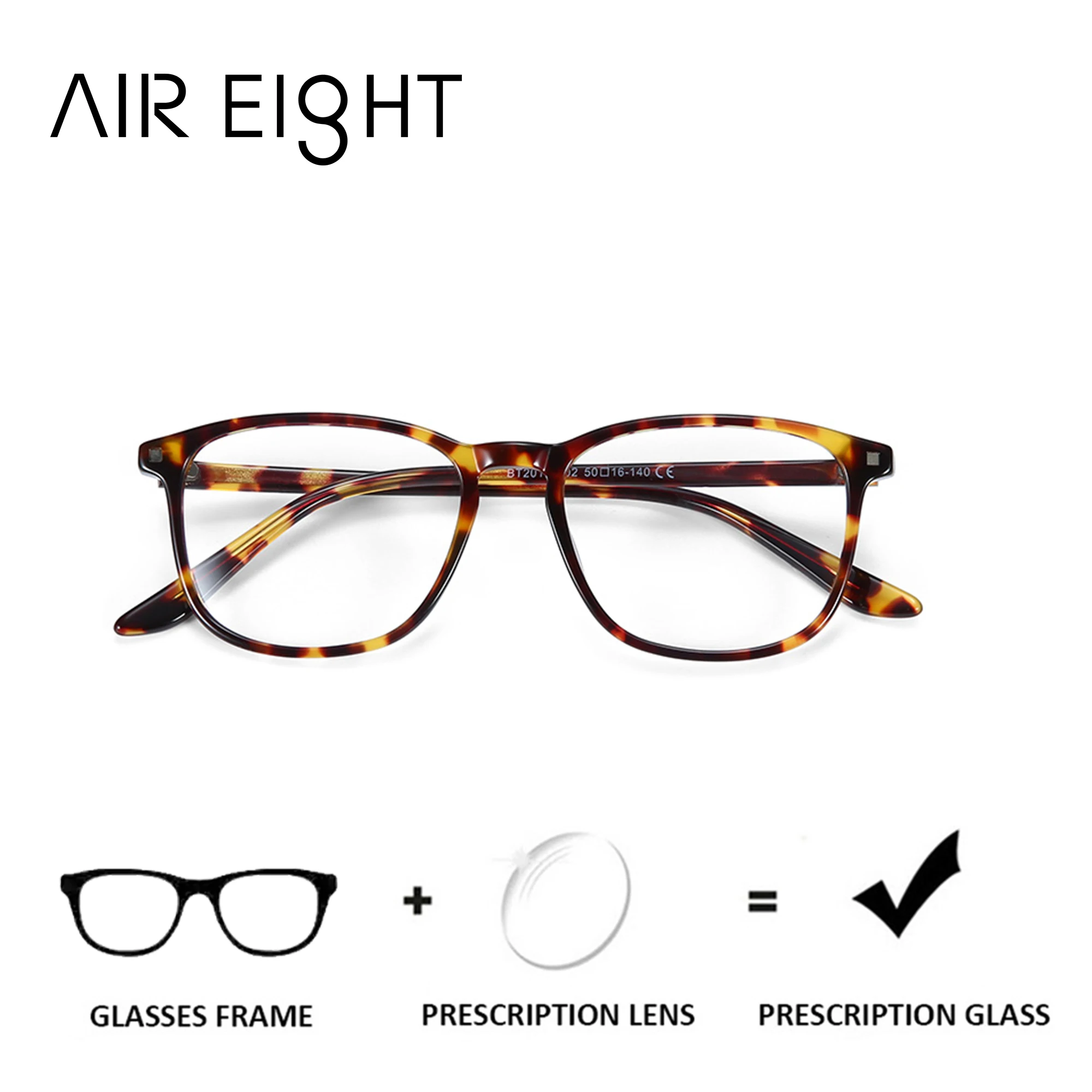 

AIR EIGHT Acetate Square Prescription Glasses for Men Myopia Optical Eyewear Anti Blue Light Progressive Multifocal Eyeglasses