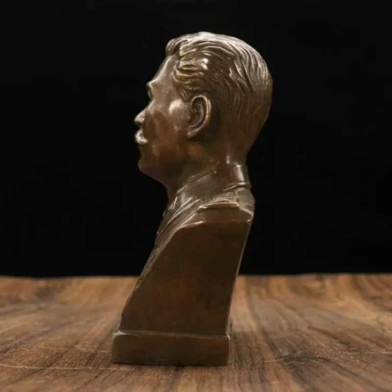 Antique Bronze a Great Man Joseph Stalin Bust Sculpture - Vintage Desktop Ornament, Classic Home Office Decor & Collect Figurine