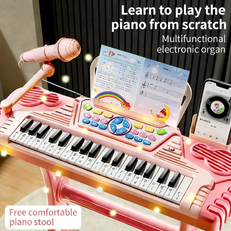 

Portable Childrens Piano Toy 37 Keys With Adjustable capacity And Fun Effects For Toddlers And Preschoolers Up To 6 15UB