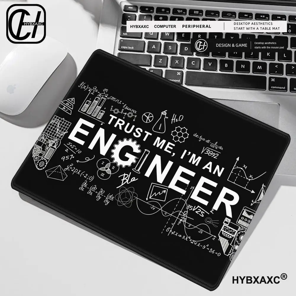 Black Engineering Mouse Pad 40X45 Large Square Computer Office Game Table Mats Rubber Anti-slip Mousepads Small Decor Desk Pads
