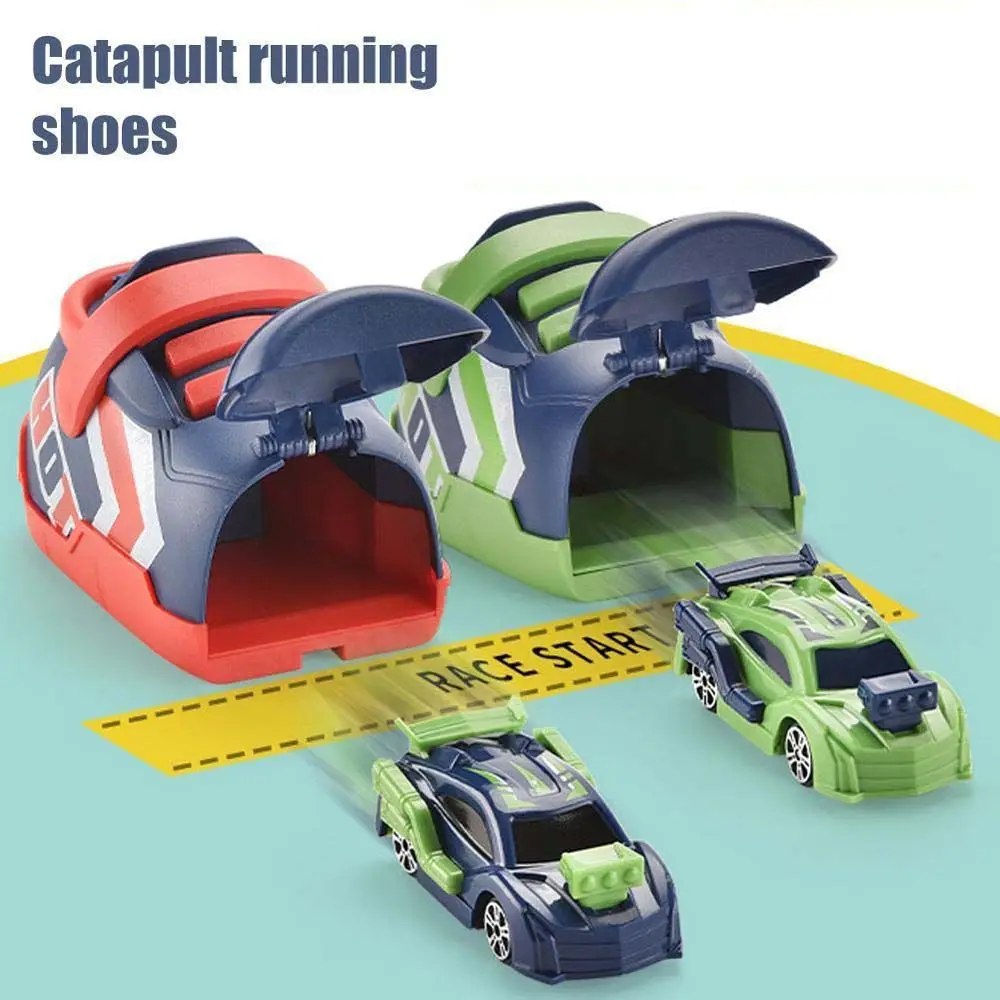 Creative Competitive Toys Cartoon Running Shoes Children Inertia Vehicle Toy Car Set Super Racing Car Catapult Car Toys