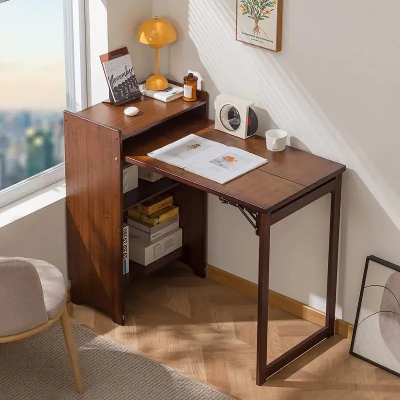 LTT3 folding desk bookcase integrated household small apartment multi-function computer table workbench