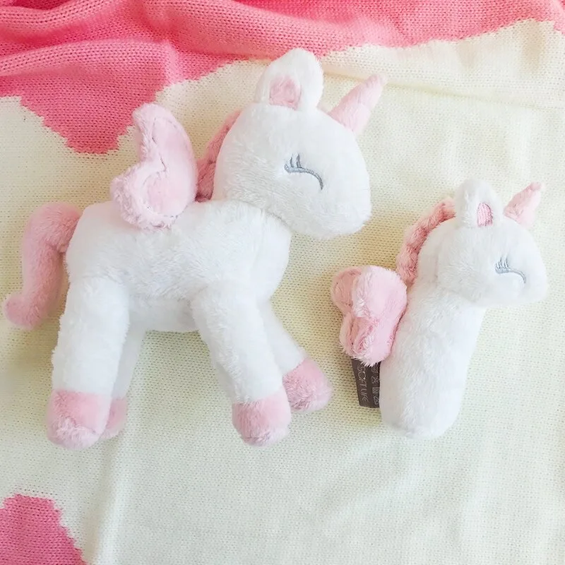 Cute Soft Plush Toys and Baby Rattle - Unicorn Gift for Girl - Adorable Stuffed Animal & Hand Bell for Newborn