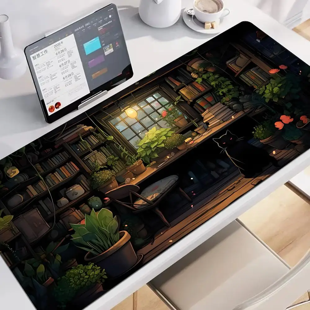 

Green Plant Study Room Mouse Pad Large Gaming Non-slip Art Mausepad Laptop Office Accessories Tablet Mat Mini PC Playmat