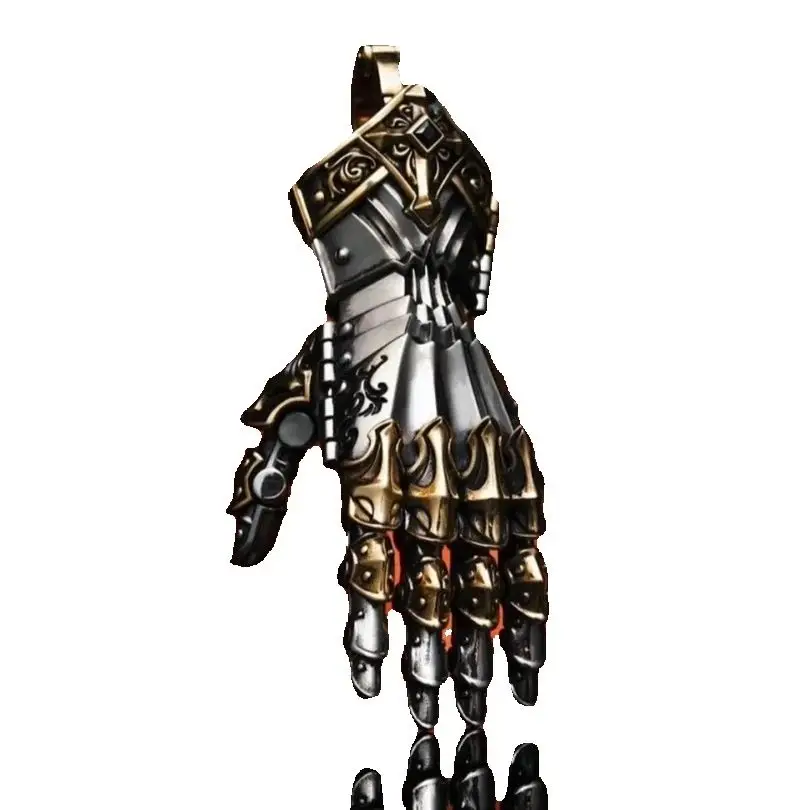 Robot Hand Charm Pendant For Men Unique  Gift Vintage Bionic Hand With Chain Movable Finger Joints Ornament