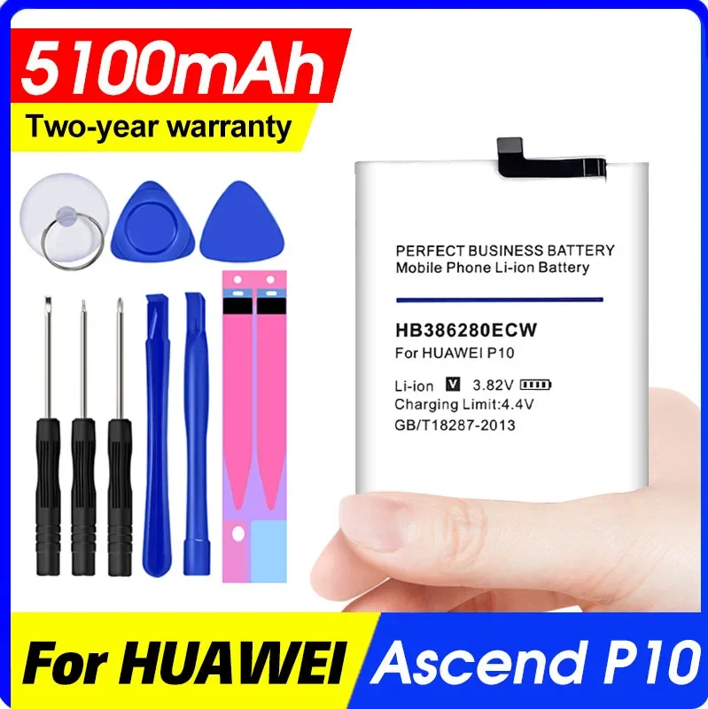 Hb386280ecw Battery for Huawei Honor 9 P10 Replacement Batteria Full Capacity 5100mah