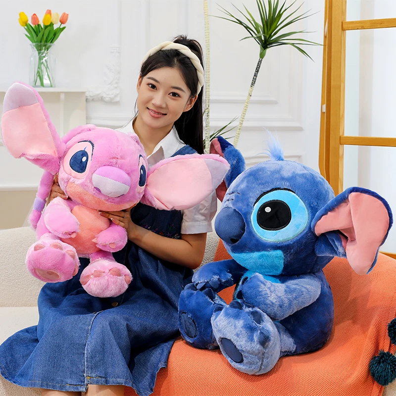 

Disney 60cm Cartoon Stitch Plush Toy Pink Blue Stitch Soft Stuffed Plushies Pillow Dolls Room Decoration GirlFrend Holiday Gif