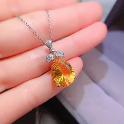YULEM  Natural Citrine 13x16mm Women Water Drop Pendant  Women Engagement Ring Big Natural Gem