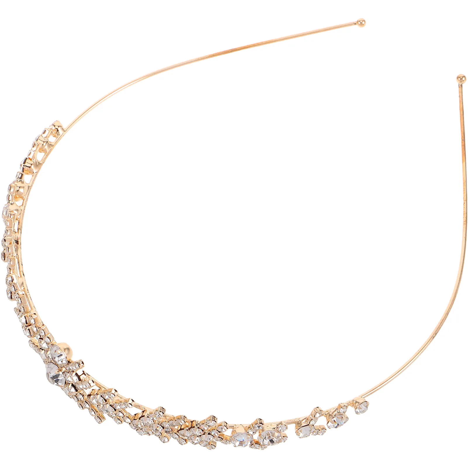 

Elegant Rhinestone Wedding Headband Bridal Crown Style Headdress for Bride Sparkling Hairpiece Secure Claw Chain Fit for Wedding