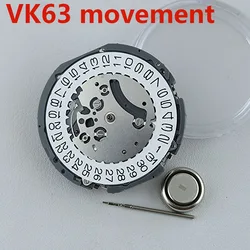 VK63A Quartz Watch Movement Date At 3 O'clock Chronograph Watch Movement For VK SERIES VK63A VK63 Watch Single Calendar