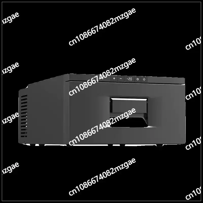 Black DC Powered Built-in Drawer Refrigerator 12V 24V, Car RV Truck Outdoor Fridge with Pull-Out Storage Drawers