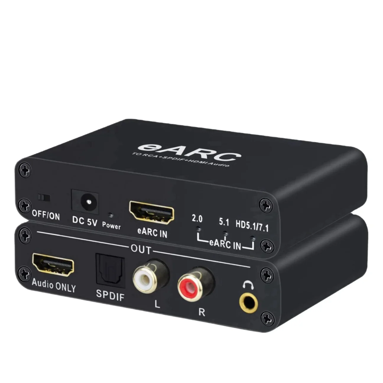 

HDMI EARC ARC Audio Extractor 192Khz EARC to RCA SPDIF Stereo Audio Return Channel Converter Dolby DTS Digital to Analog Adapter