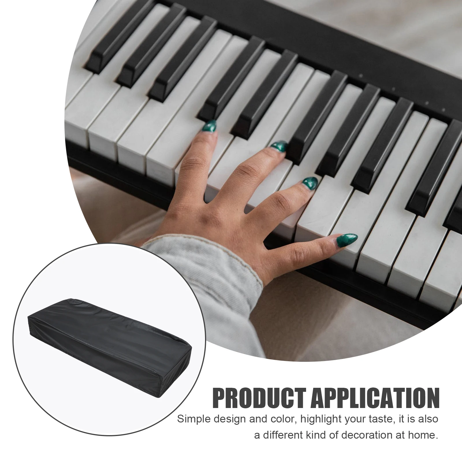 

Electronic Piano Keyboard Cover Dustproof Grey Cotton 61 Key Mechanical Waterproof Reusable Musical Instruments Parts