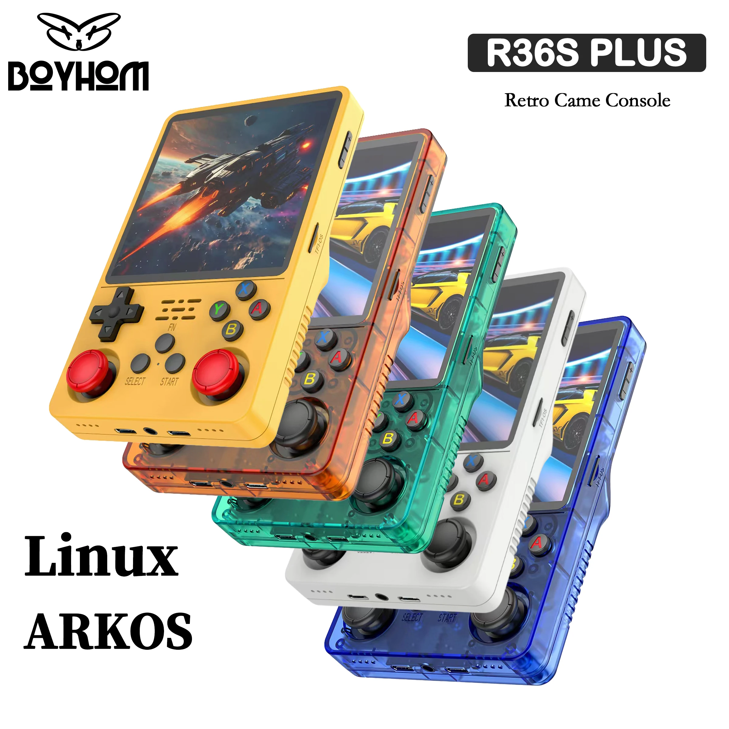 

Лидер продаж ARKOS 2.0 4 "IPS с большим экраном R36S Plus Ретро портативная игровая консоль Linux 64-битная система RK3326 Портативная карманная R36SPLUS