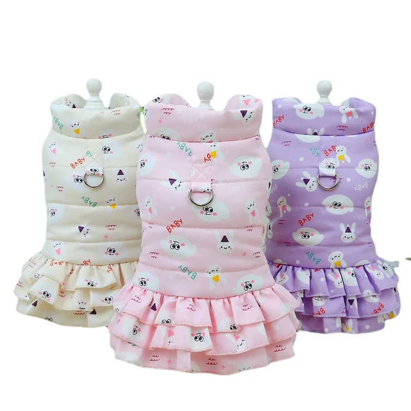 Autumn And Winter 24 New Cute Fashion Cat Pet Towable Snowman Cotton Skirt Cats Clothes Customizable