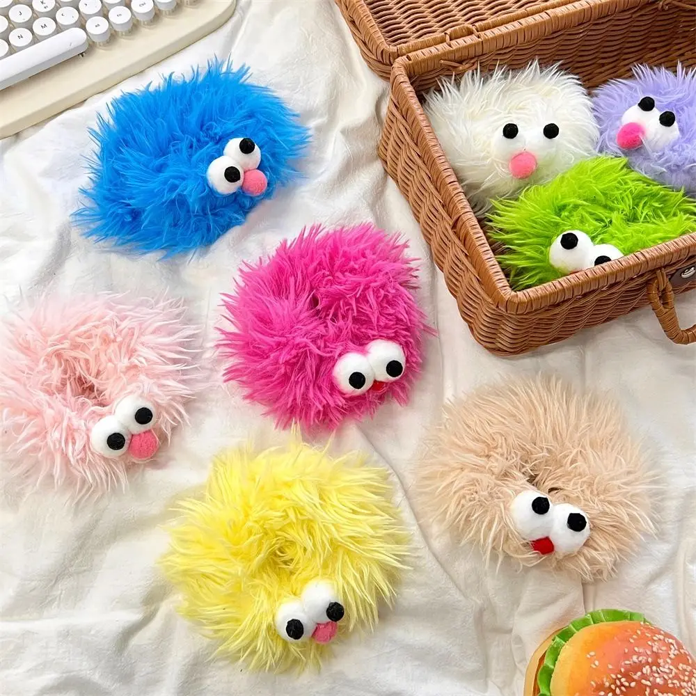 Korean Cartoon Doll Hair Rope Plush Scrunchies Children Ugly Doll Rubber Hair Bands Ponytail Holder