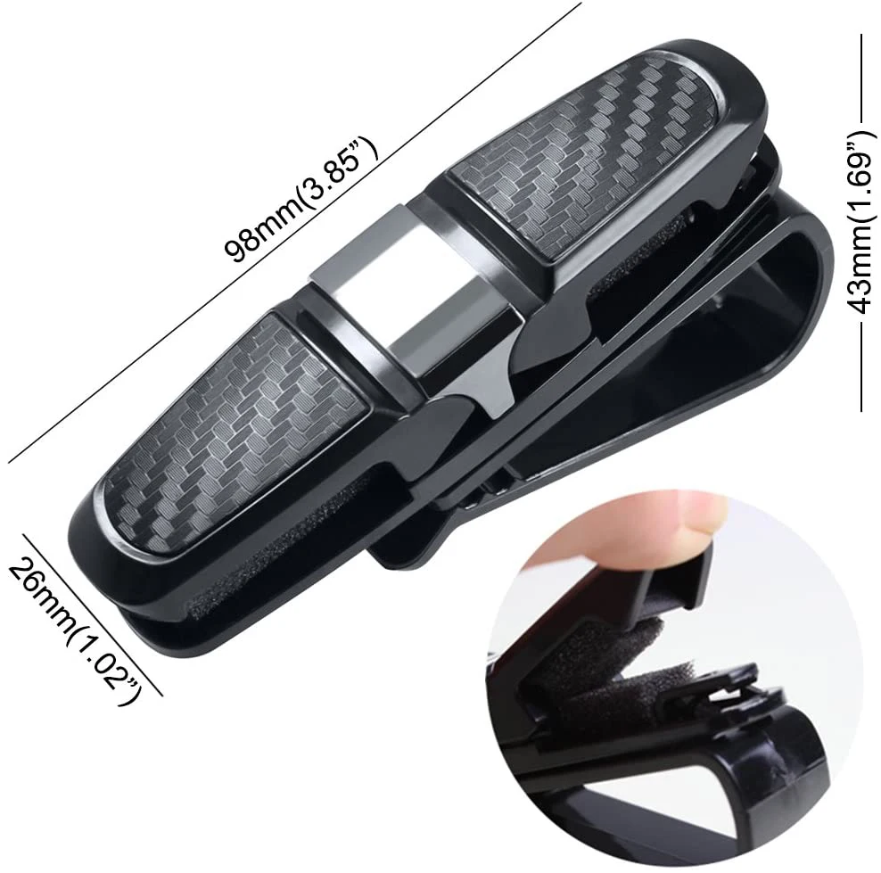 2 Pcs Car Glasses Holder Sunglasses Clip Portable Ticket Card Clamp Car Sun Visor ABS Eyeglasses Case Car Mout Auto Accessories