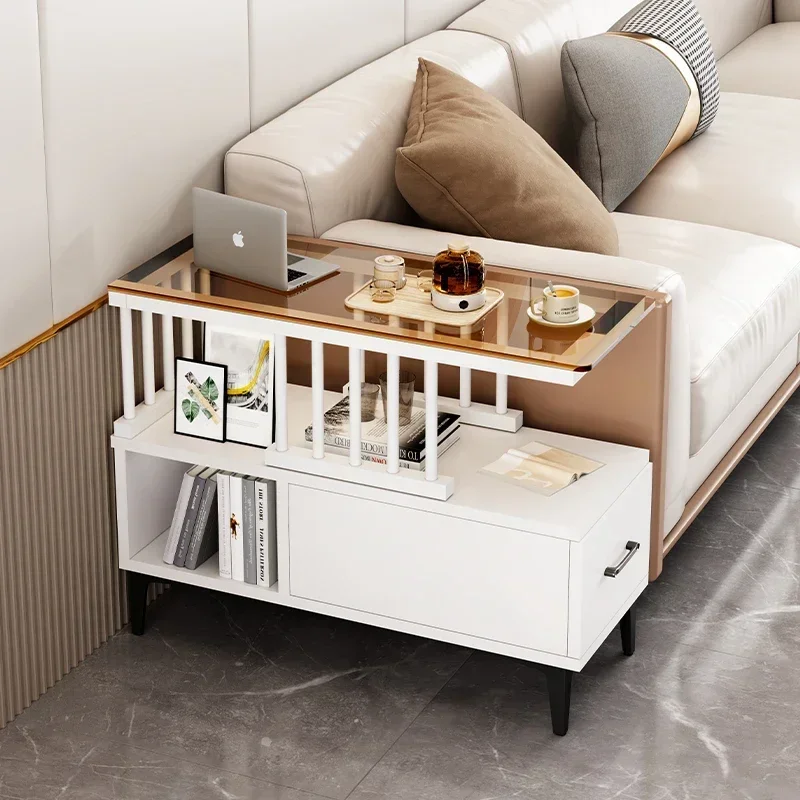 #Standing Storage Side Table Nordic Trendy Delicacy Unique Side Table Space Saving Princess Service Mesa Auxiliar Hotel Furnitur