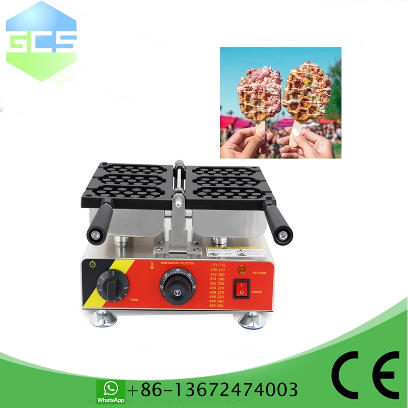 เครื่องทำวาฟเฟิลแบบรังผึ้งไฟฟ้า3ชิ้นใช้ในเชิงพาณิชย์เครื่องทำวาฟเฟิลแบบแท่ง220V 110V กระทะเหล็ก