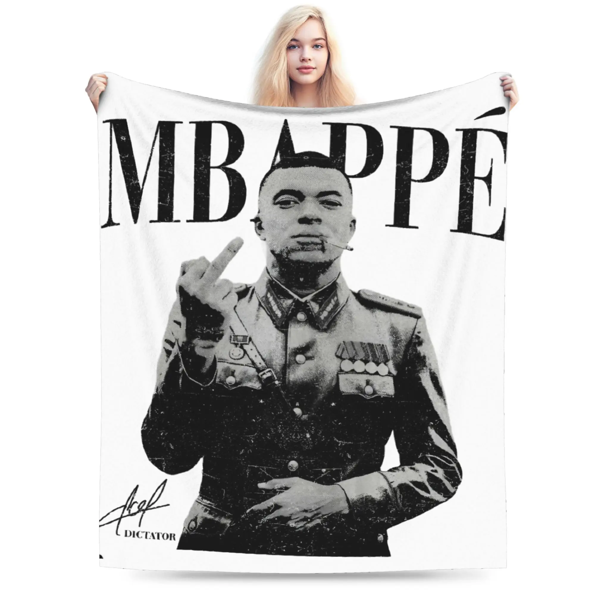 Super Soft Kylians Mbappe Dictador Meme  Throw Blanket Premium Flannel Fleece Lightweight  Bed Blanket Cozy Warm Blankets