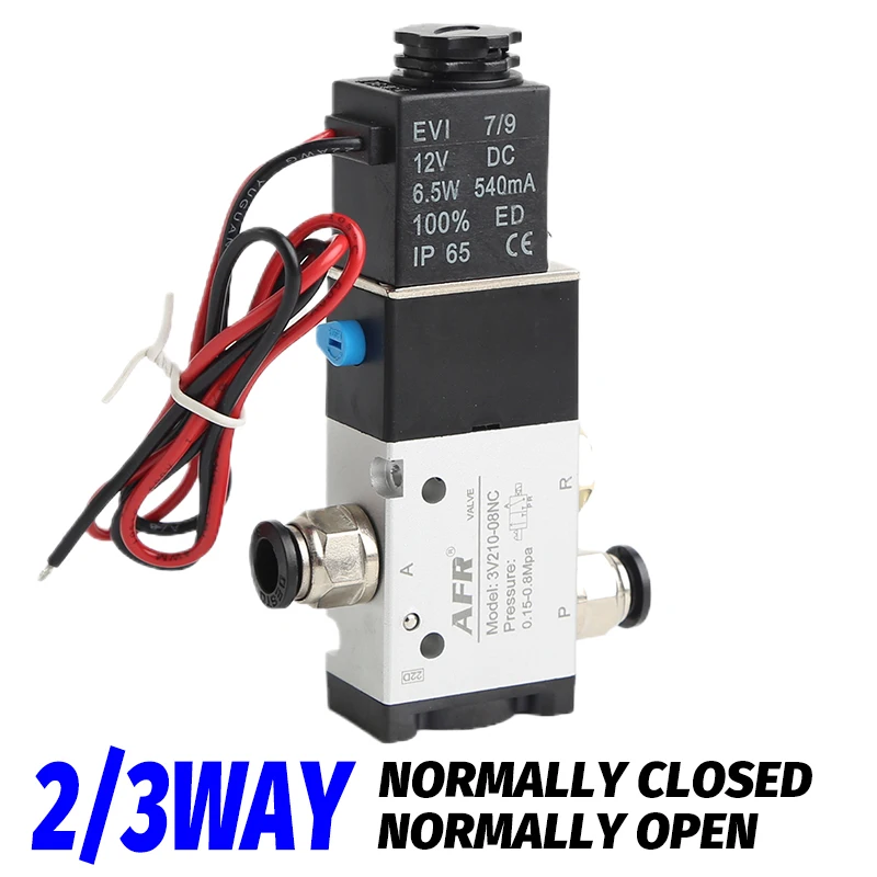 3/2 3V210-08NC Normally Closed 3V110-06NC 3V310-10NC Pneumatic Air Solenoid Valve Electric Control Gas Magnetic Valve 3V410-15NC