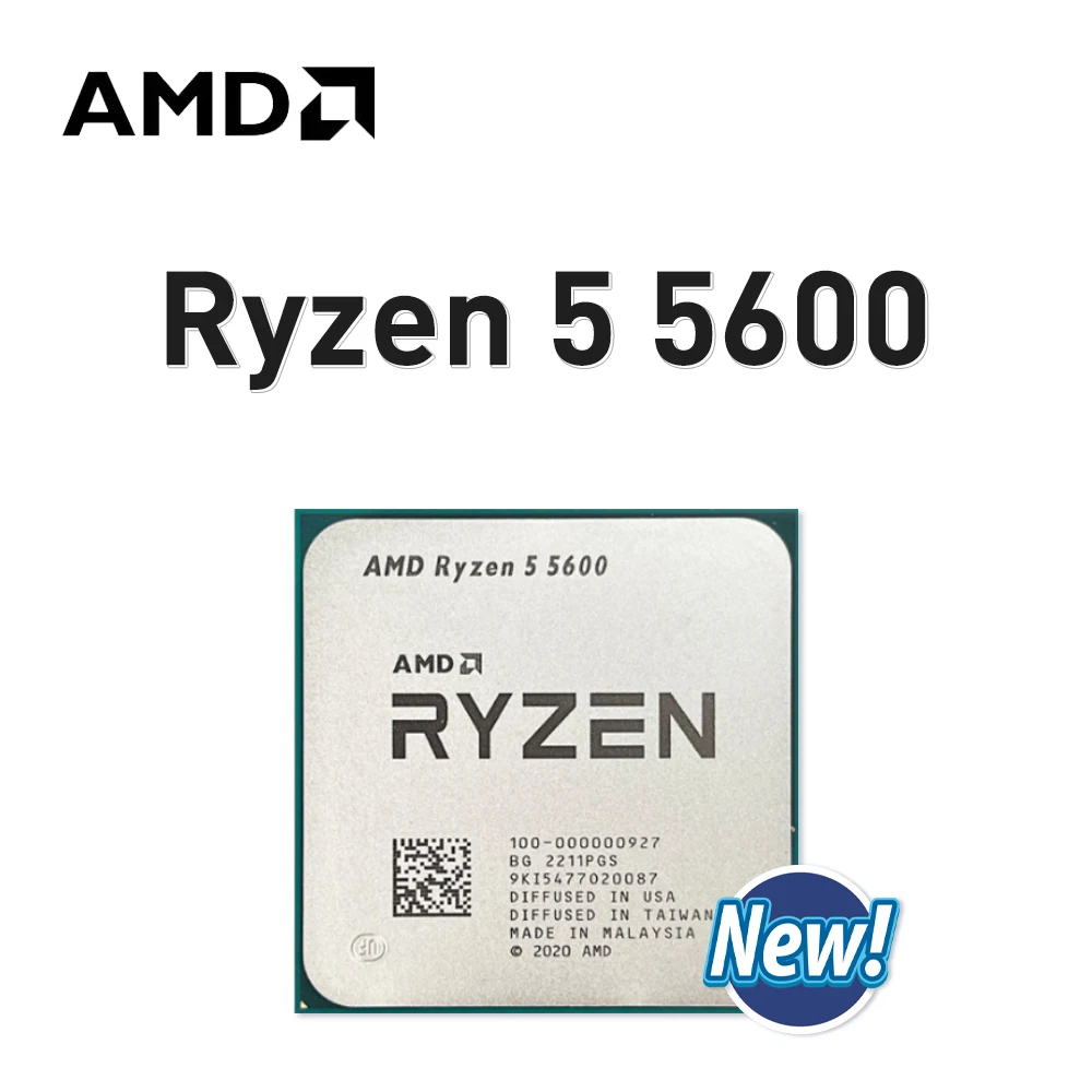 

AMD Ryzen 5 5600 Socket AM4 3.5GHz 6-Core 12-Thread R5 5600 7NM L3=32M Gaming Processor 65W DDR4 No Fan