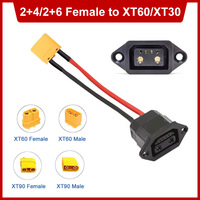 2+4 to XT60 Male Female Electric Vehicle Lithium Battery Charge Socket 2+6 to TX90 4 Square Iron Tower New Energy Power Line