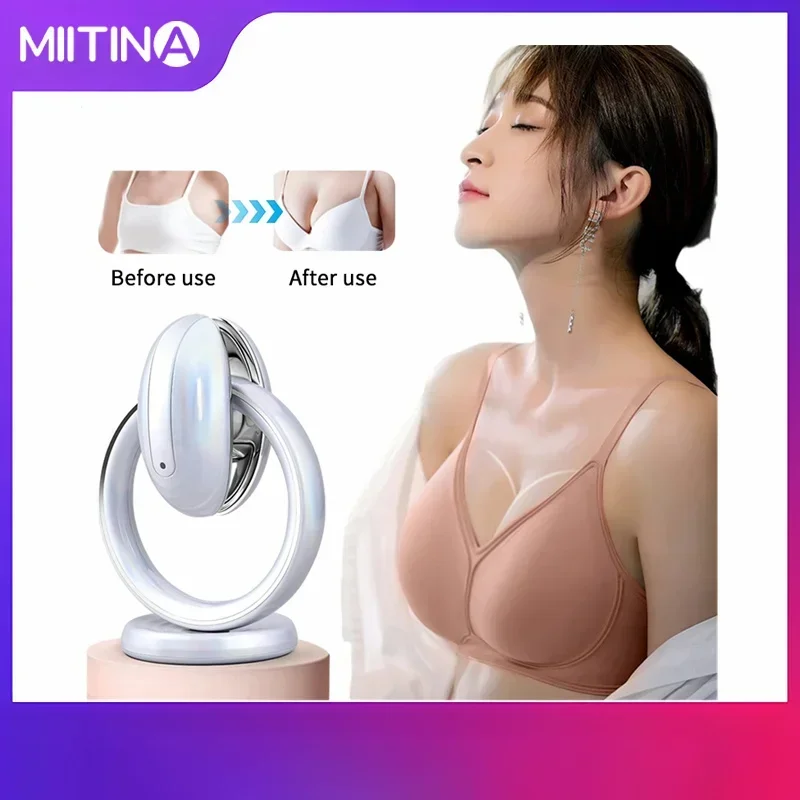 Electric Breast Massager Anti Sagging EMS Breast Enhancement Massager Lactation Massager Relieve Pain Chest Massage Tool