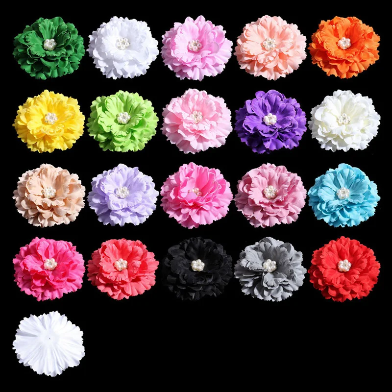 10pcs/lot 11CM 20 Colors Newborn DIY Chic Shabby Artificial Shaped Fabric Hair Flowers Bouquet For Wedding Bride Garland Home