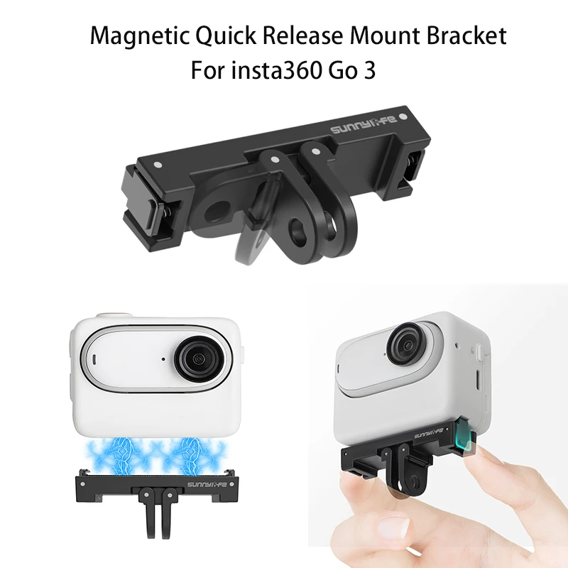 für Insta360 Go 3/GO 3S Magnetische Schnellverschluss-Adapterhalterung, Legierung, doppelt verriegelte magnetische Halterung für Insta360 Go3-Zubehör
